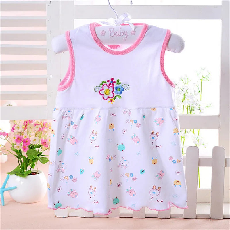 Hot Infant Baby Girl Dress Cotton Regular Sleeveless Dresses Casual Clothing 0-24 M For Summer