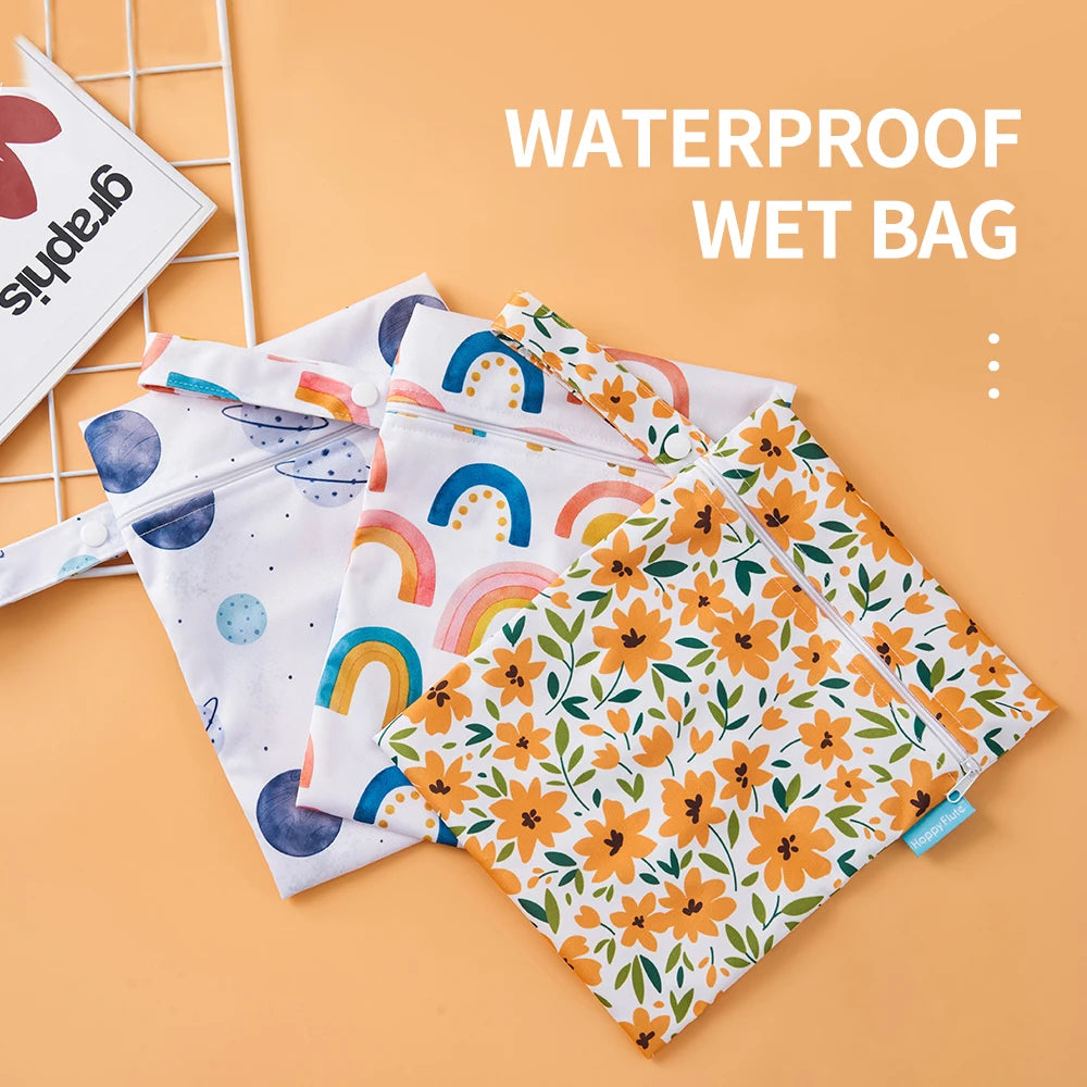 Happyflute 18*25CM Waterproof Mini Wet Diaper Bag Reusable And Portable Single Pocket  Dry Bag For Diapers