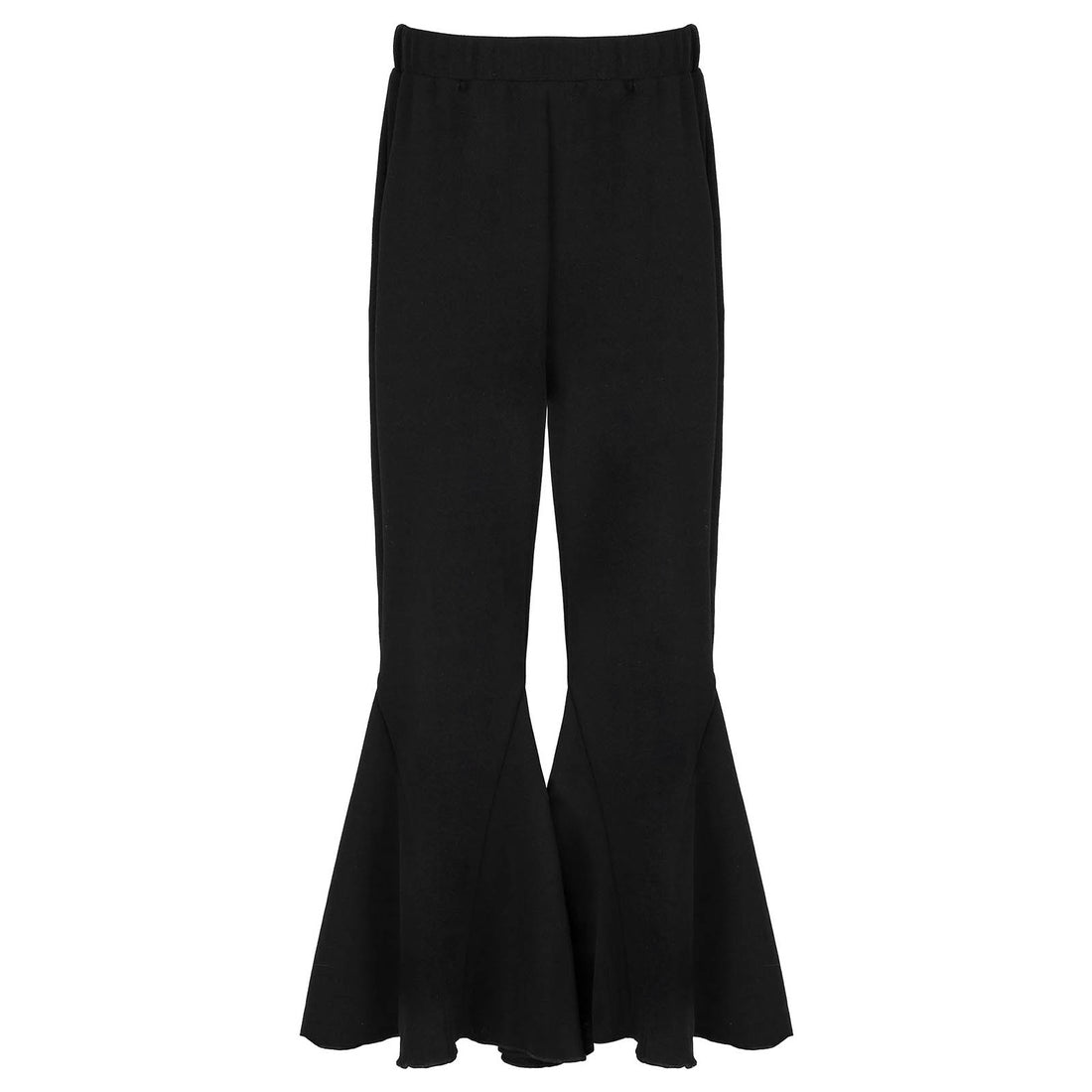 Kids Girls Children Flare Pants Black Ruffle Bell-bottoms Pants Fashion Casual Clothing 6 7 8 9 10 11 12 13 14 15 16 Years Old