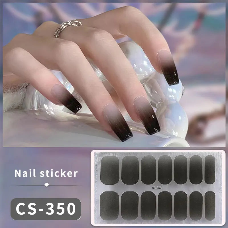 Full Cover Nail Stickers Fashion Nail Polish Nail Decoration Sparkling Glitter Self Adhesive Manicure Designer Nail Art Sticker