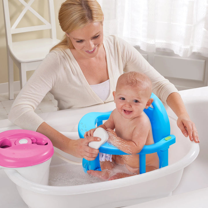 Baby Foldable Bath Seat for Tub Sit Up, Infant Toddler Bathtub Seat, Safety Baby Shower Chair Bath Tub Seater with Suction Cups