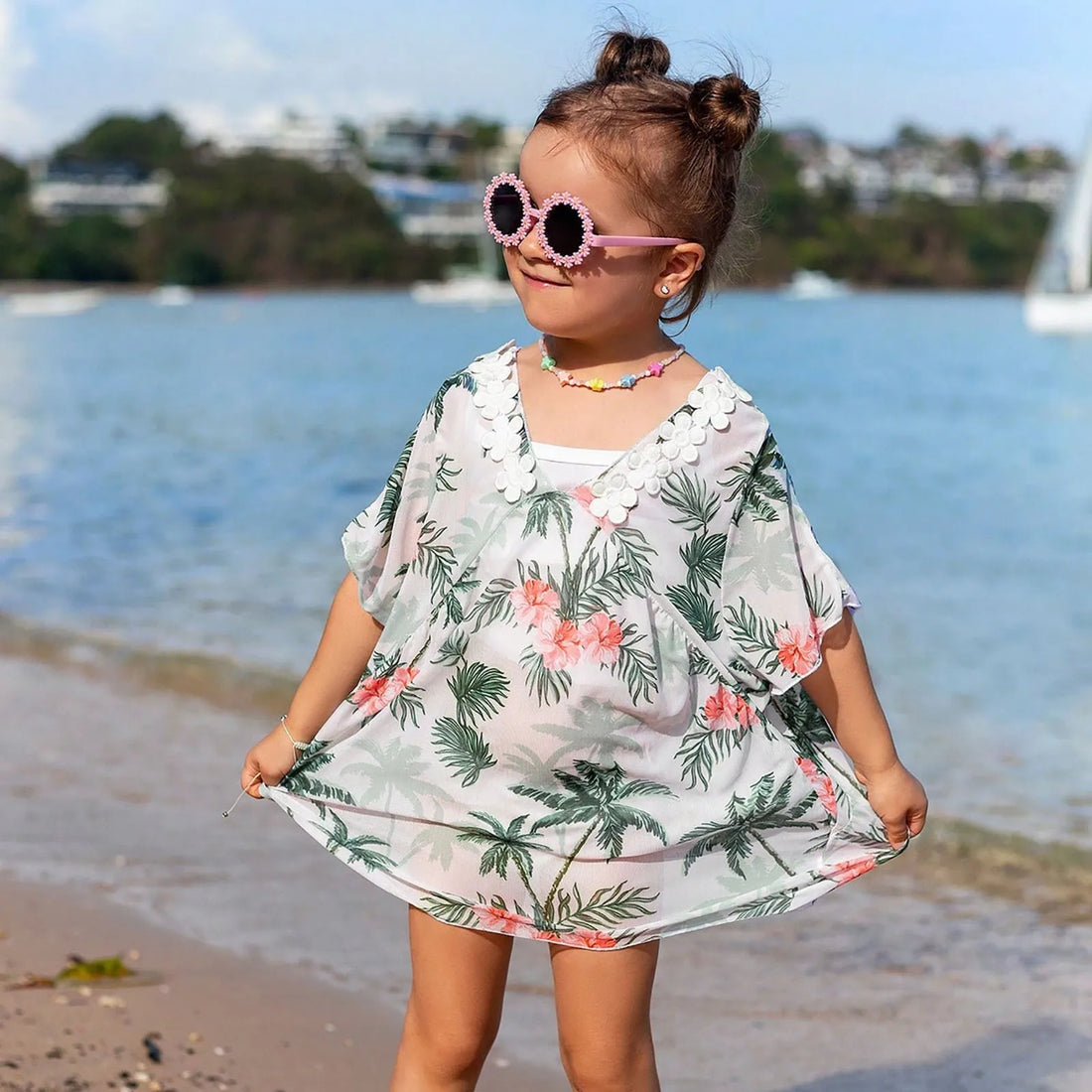 Children'S Cover Up Shirt Girl'S Cute Swimsuit Beach Cardigan Top Dress Bathing Suit Summer Casual Holiday Girl Swim Shirt