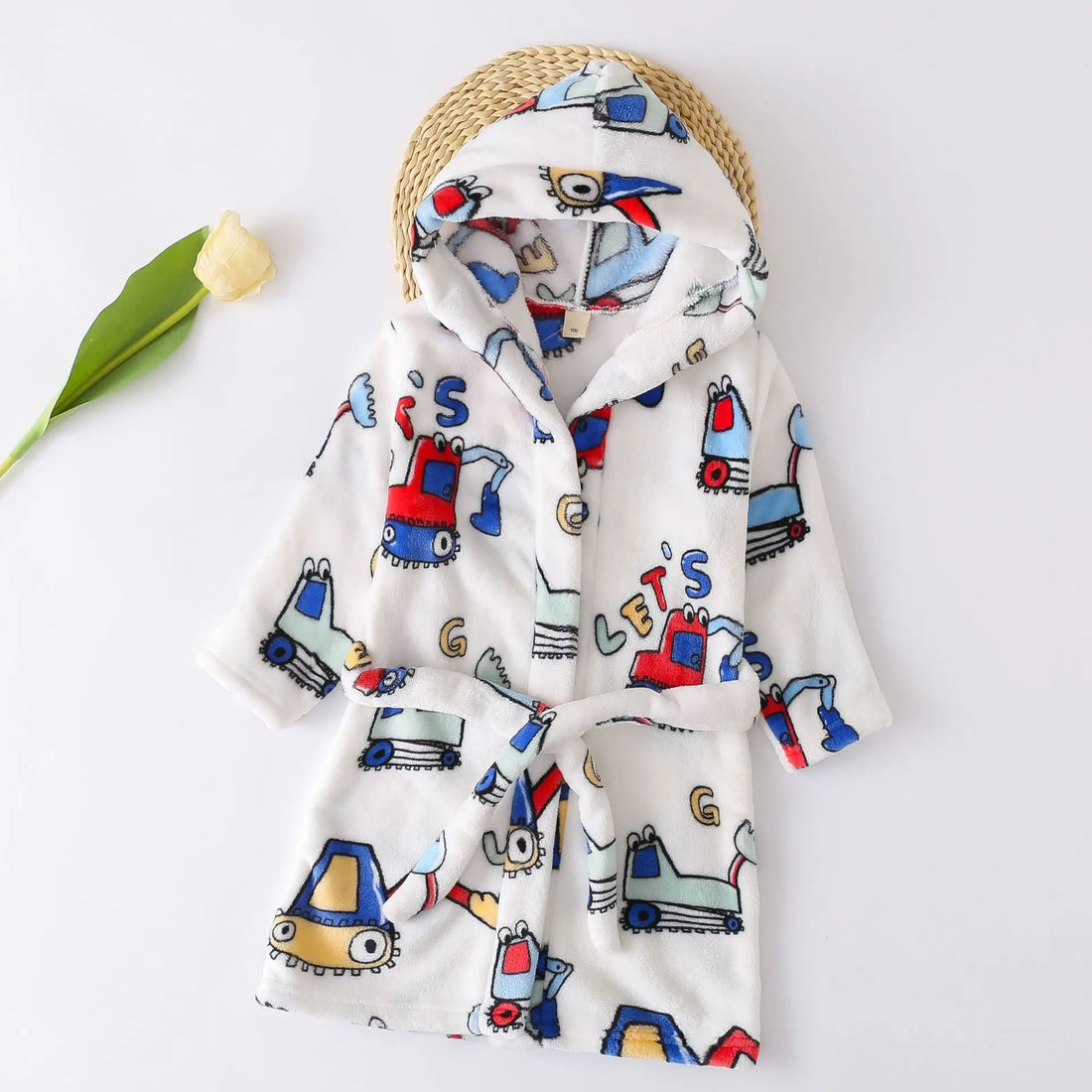 New Autumn Winter Kids Hooded Soft Flannel Bathrobe Baby Bath Robes Boys Girls Cute Cartoon Bear Pajamas Long Sleeve Towel Robe