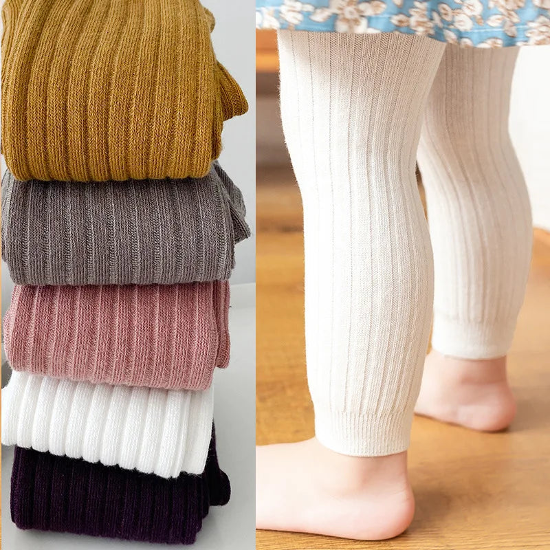 New Baby Leggings Girls Solid Color Leggings Knitwear Girls Leggings Ribbed Legging