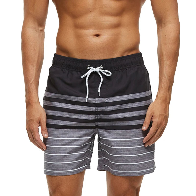 DATIFER Summer Men Beach Print Shorts Surfing Swimwear Fitness Workout Trunks Male Sportswear With Pockets Pants