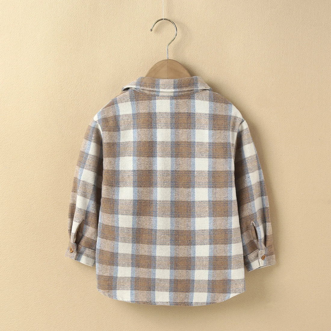 2021-11-12 Lioraitiin 2-7Y Autumn Causal Baby Boys Girl’s Lapel Shirt Outfits Long Sleeves Plaid Printed Single-breasted Jacket