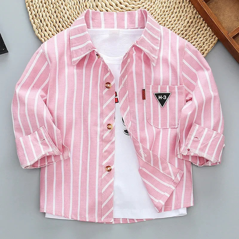 2023 Spring Baby Boys Shirts Kids Cotton Clothes Children Long Sleeve Plaid Shirt Autumn Toddler Girls Casual Shirts Tops 2-11Y