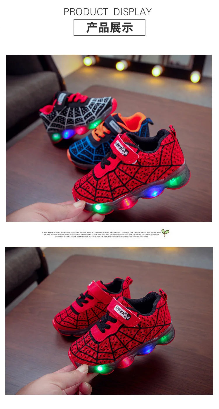 Disney Children's Sneakers Spiderman Boys Casual Shoes Spring Summer New Mesh Breathable Student Shoes Kids Anti-slip Casual Sho