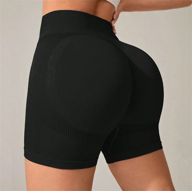 Yoga pants for women, slim fit and hip lifting, seamless knit sports and fitness shorts, tight pants, peach hip high waist yoga