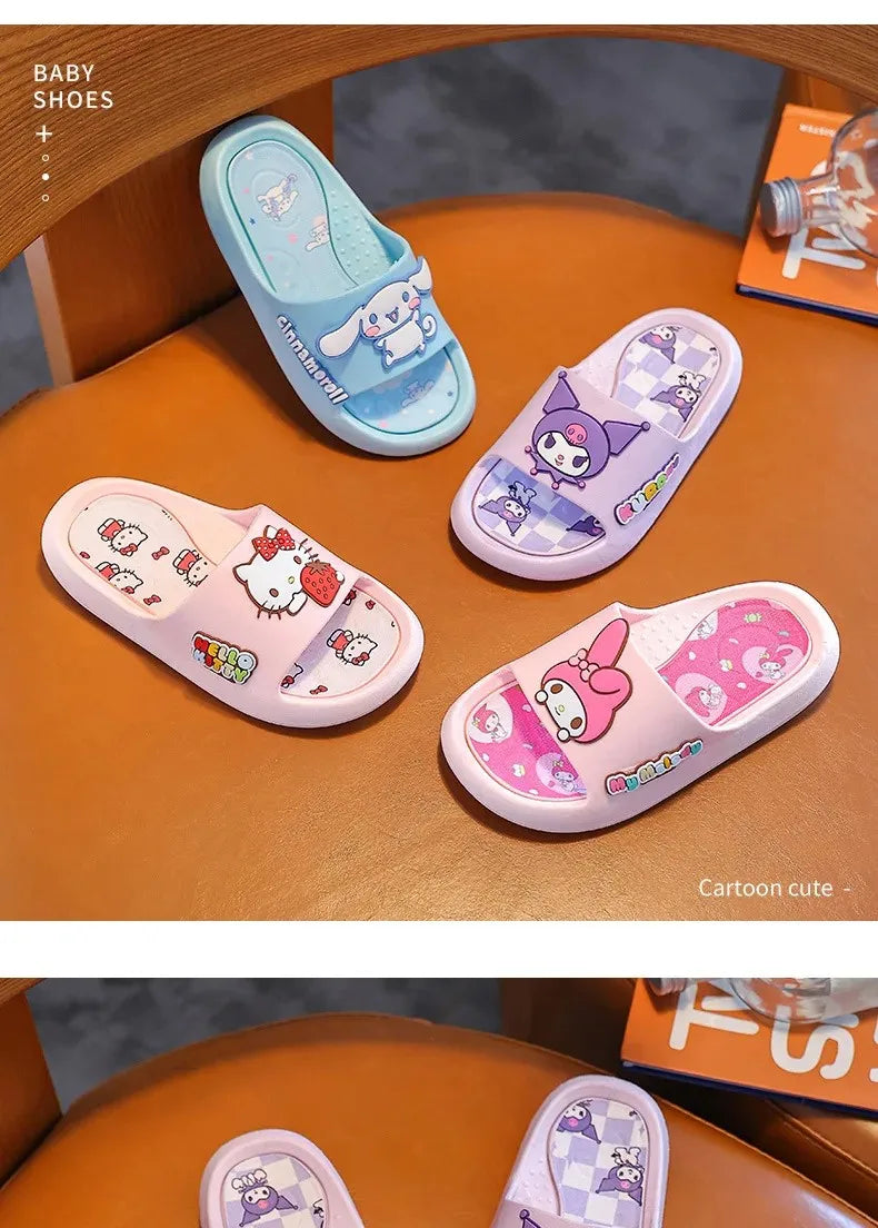 Sanrio Authorization Kuromi Children's Slides Summer Girls Indoor Non-slip Melody Baby Home Boys' Slippers Cute Outdoor Sandals