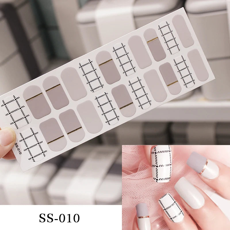 Full Cover Nail Stickers Fashion Nail Polish Nail Decoration Sparkling Glitter Self Adhesive Manicure Designer Nail Art Sticker