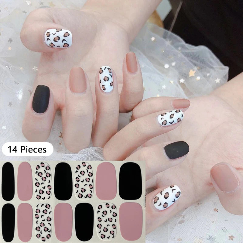 Full Cover Nail Stickers Fashion Nail Polish Nail Decoration Sparkling Glitter Self Adhesive Manicure Designer Nail Art Sticker