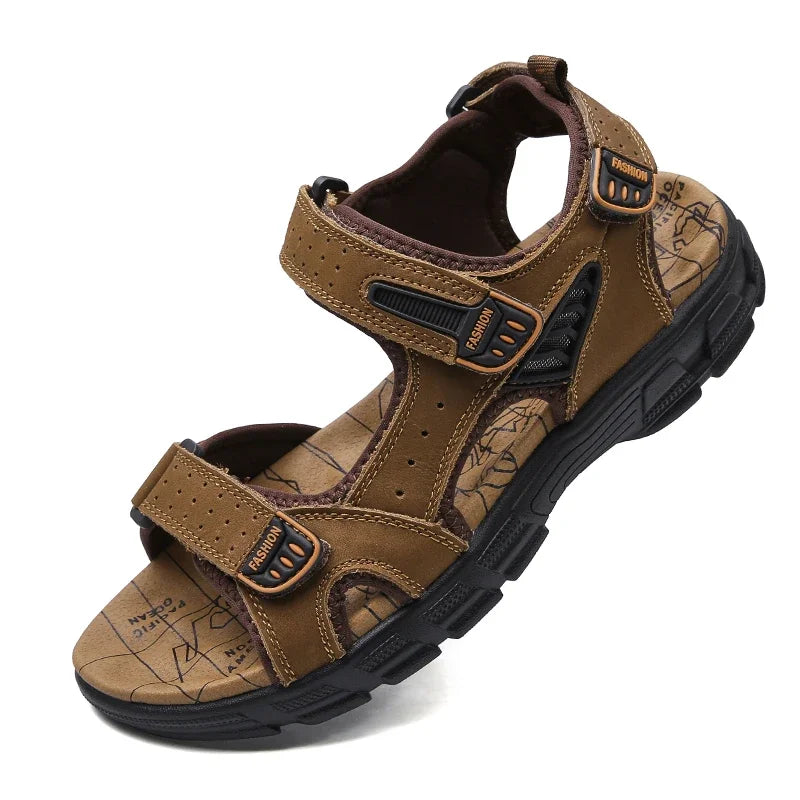 Summer Men's Sandals 2024 Trending Adult Men's Sandal Original Brands Shoes Man's Leather Sandal Sandals for Boy Trend Designer