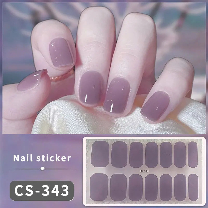 Full Cover Nail Stickers Fashion Nail Polish Nail Decoration Sparkling Glitter Self Adhesive Manicure Designer Nail Art Sticker