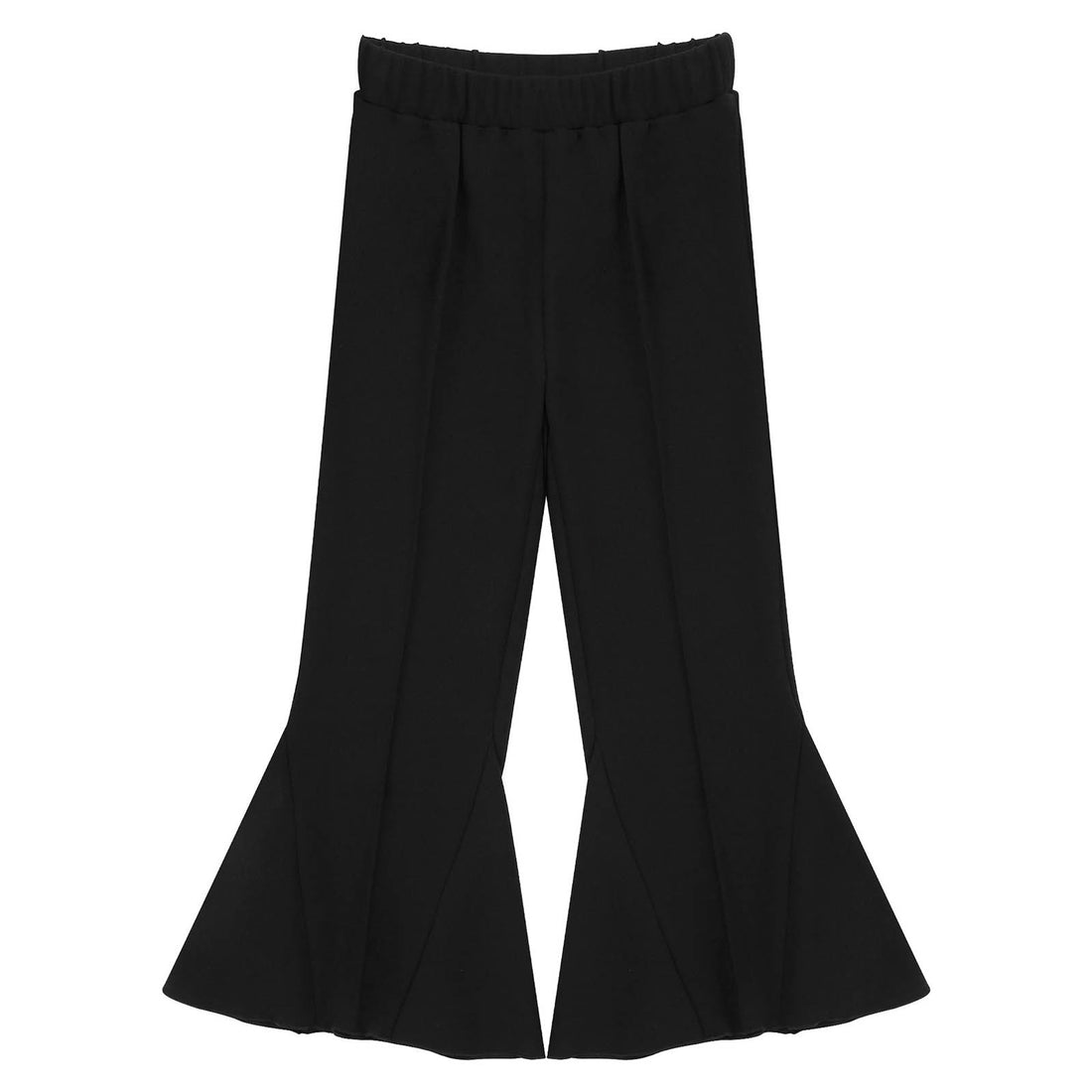 Kids Girls Children Flare Pants Black Ruffle Bell-bottoms Pants Fashion Casual Clothing 6 7 8 9 10 11 12 13 14 15 16 Years Old