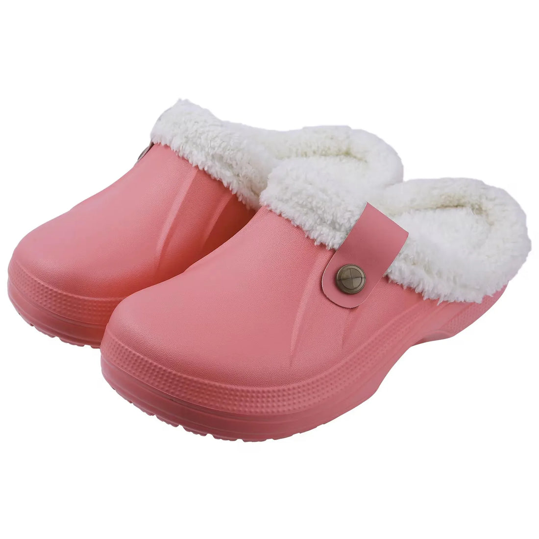 Crestar Women and Men Fur Lined Clogs Memory Foam Warm Fuzzy Slippers New Winter Waterproof Indoor Outdoor Comfortable Slippers