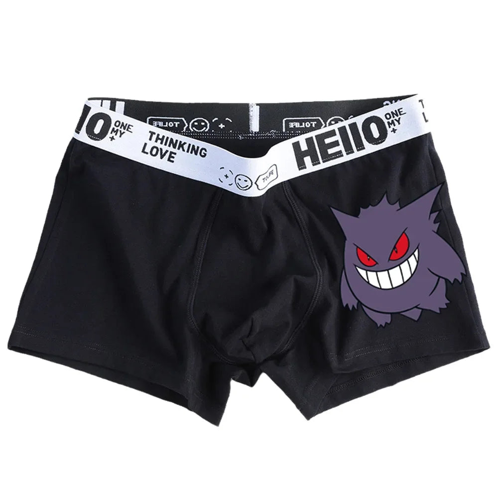 Pokemon Snorlax Charizard Gengar Pikachu Bulbasaur Men's Underpants Anime Antibacterial Boxer Briefs Boys Shorts Pants Gifts