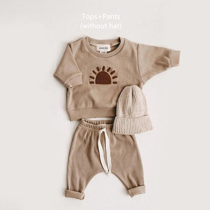 Spring Autumn Baby Boy Girls Clothes Cotton Girl Clothing Sets Long-Sleeved Sweatshirts+Pants Infant Clothes 2pcs Suit Outfits