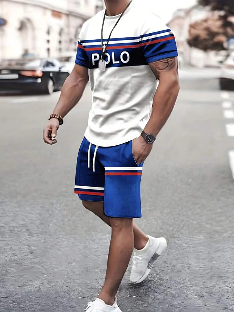 Summer Everyday Casual Men's T-shirt Shorts Set Urban Street Fashion Men's Short-sleeved Outdoor Sports Men's Shorts 3D Printing