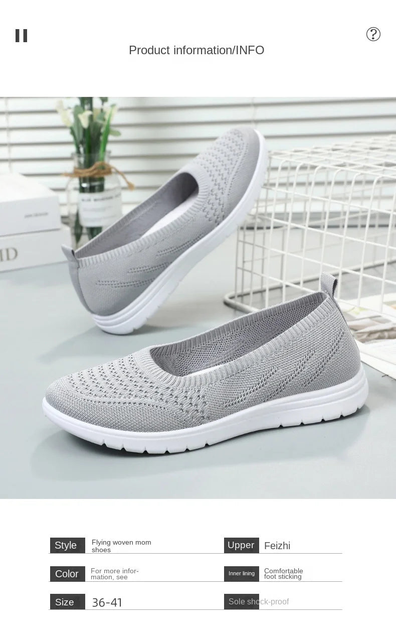 Women's Slip On Solid Color Shoes Summer Fashion Mesh Breathable Casual Shoes Walking Non Slip Platform Sandals Flats Loafers