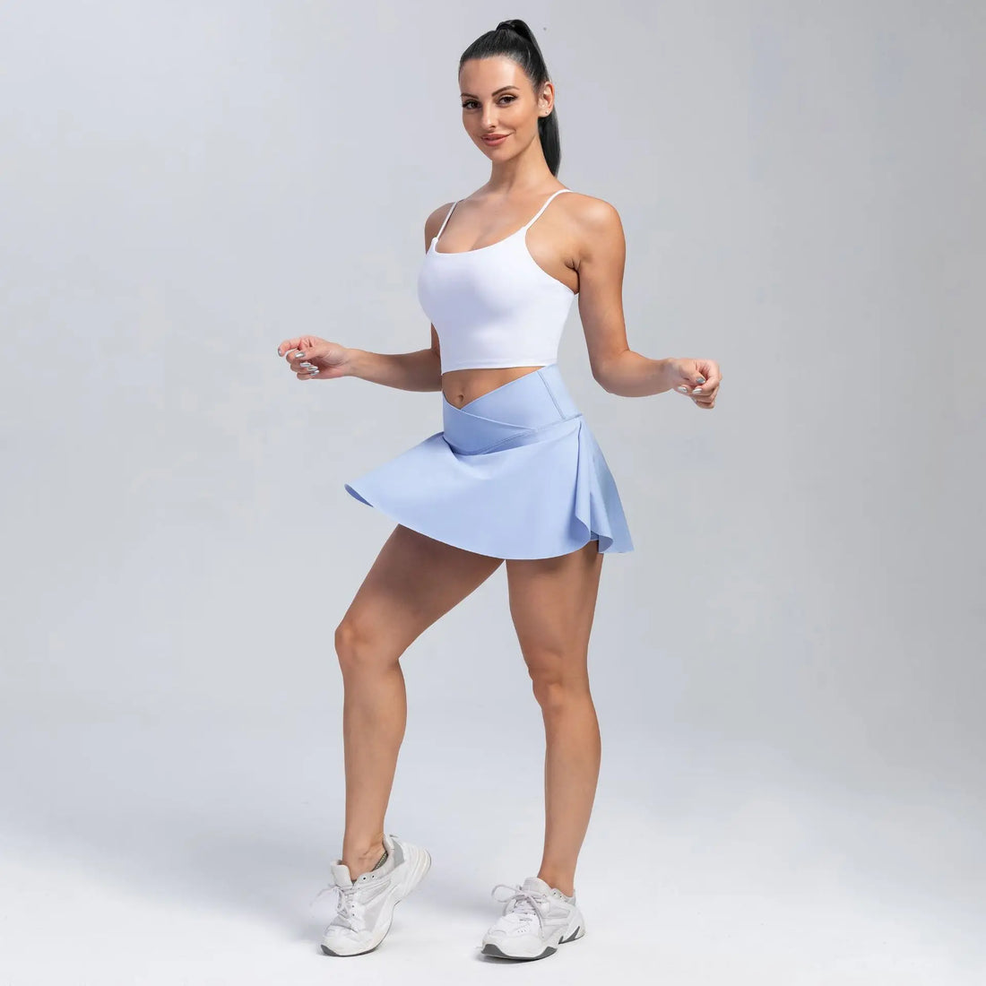 Women's 2-in-1 Tennis Skirt With Inner Pocket Shorts - High Waist Golf And Yoga Activewear