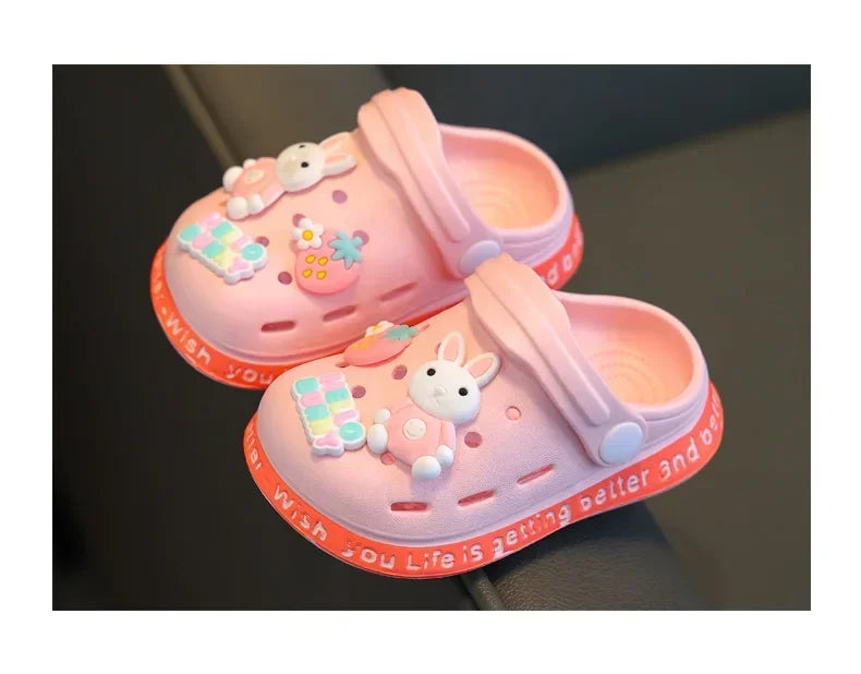 kids baby Girls Summer Sandals: Soft Sole Toddler children Indoor Slippers Cartoon Boys Breathable Hollow Shoes