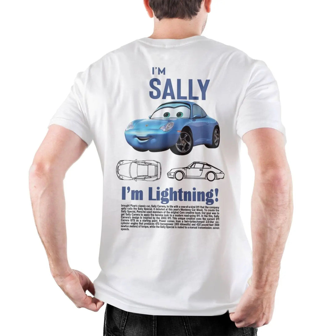 Men Sally I'm Lightning Cars T Shirts Mcqueen Cotton Clothing Creative Short Sleeve Round Collar Tee Shirt Plus Size T-Shirts