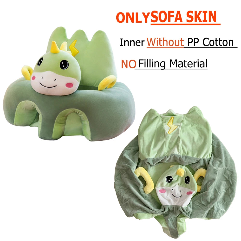 1pc Baby Sofa Support Seat Cover Toddler Cartoon Plush Chair Learning To Sit Comfortable Washable without Filler Cradle