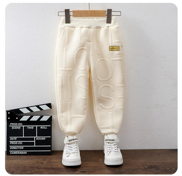 Children Sweatpants for Boys Girls Autumn Winter Thick Casual Pants Girl Student Loose Sports Pants Kawaii Letter Kids Trousers