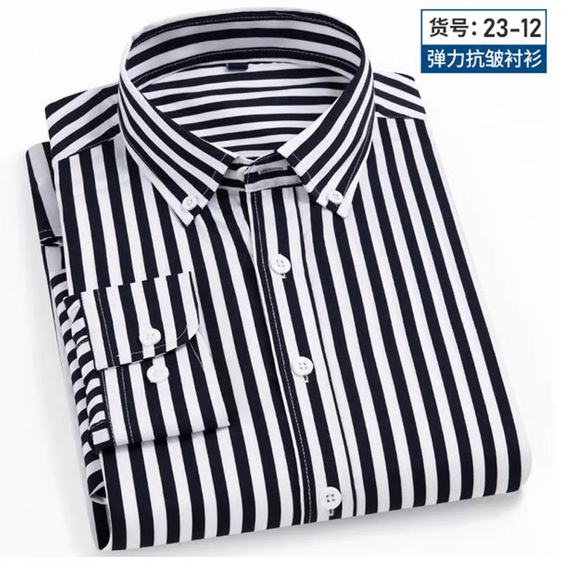 New men's shirt long sleeve spring and summer thin business casual wear fashion breathable slim print high quality plaid