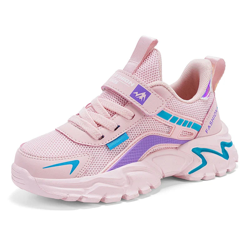 Kids Casual Pink Girls Shoe Outdoor Comfortable Running Shoes Sneakers Breathable Student's Children Boys Sport Walking Footwear