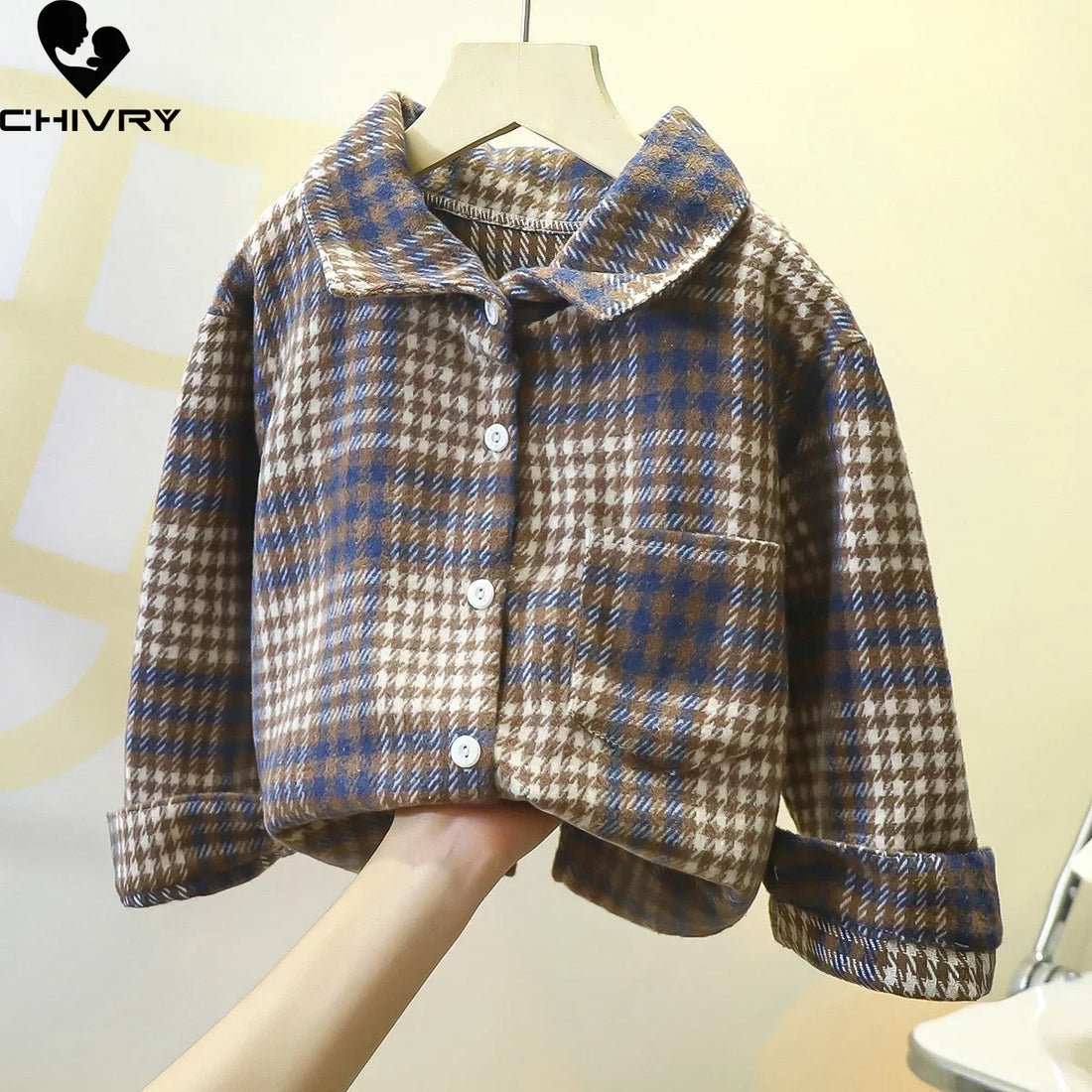 Boys Classic Plaid Striped Shirts Coat New 2024 Spring Autumn Vintage Kids Baby Long Sleeve Lapel Casual Shirt Tops Clothing