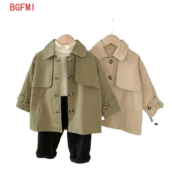 Fashion Baby Girl Boy Trench Cotton Infant Toddler Kid Windbreak Jacket Autumn Spring Child Dust Coat Baby Outwear Clothes 1-7Y