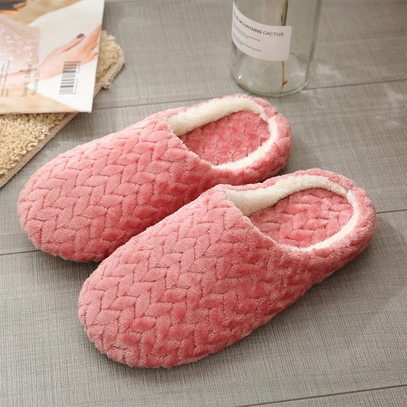 Women Indoor Slippers Plush Warmer Home Female Slipper Autumn Winter House Flat Floor Shoes Home Soft Slient Slides For Bedroom