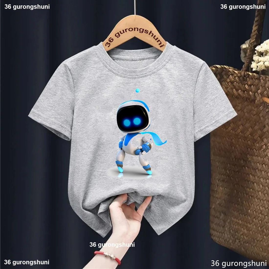 Newly Boys T-Shirts Astros Playroom Cartoon Print Children'S Tshirt Summer Casual Boys Clothes Toddler T Shirt Tops 1 To13 Year