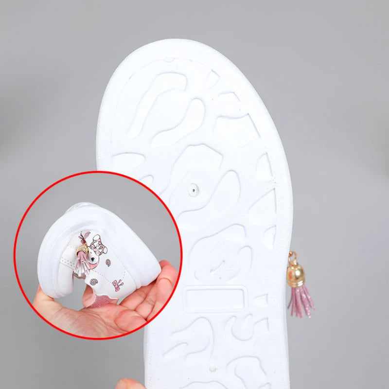 Sanrio Girls's Fashion Sneakers Kid's Anti-skid Casual Shoes Cartoon Anime Kuromi Thick Soles Shoes Children's Board Shoes