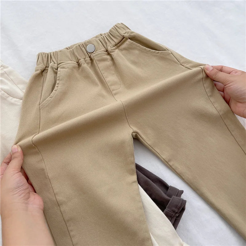 Autumn Boys Casual Pants Children Harem Pants Summer Girls Loose Solid Color Sport Trousers Kids Fashion Clothes 2-8 Years Old