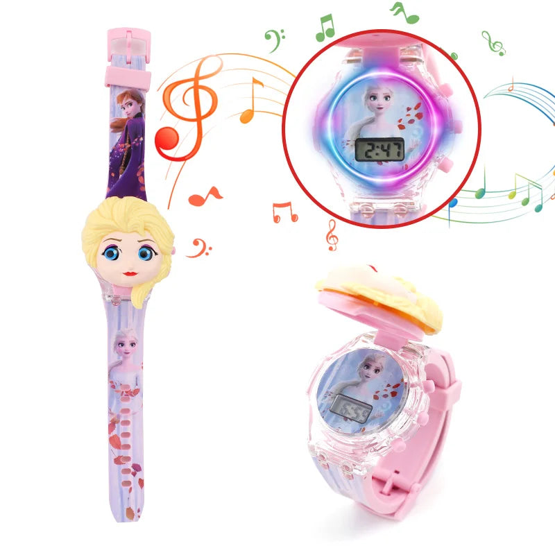 Luminous Cartoon Children's Watches Boys Colorful Flash Light with Music Super Hero Kids Watch Party Gift Wristwatch Clock