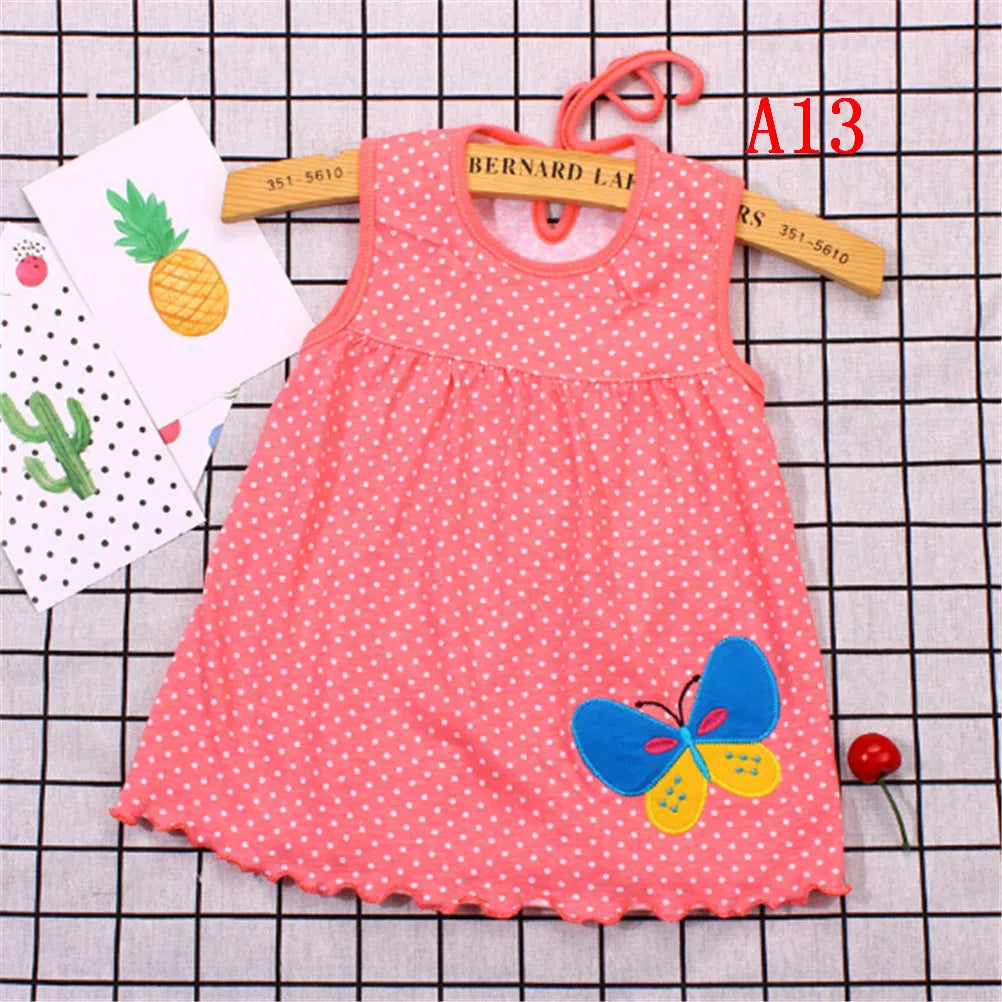 0-24M New borns Cotton Flower Sleeveless Dresses Baby Girls Summer Multi Pattern Clothes Kids Princess Dress for 0-2Y Children