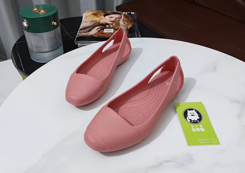 Summer Women Plastic Sandals Flats Shoes For Women Girls Ladies Mule Clogs Slippers Slip On Black Garden Clogs Immortal Anna W8