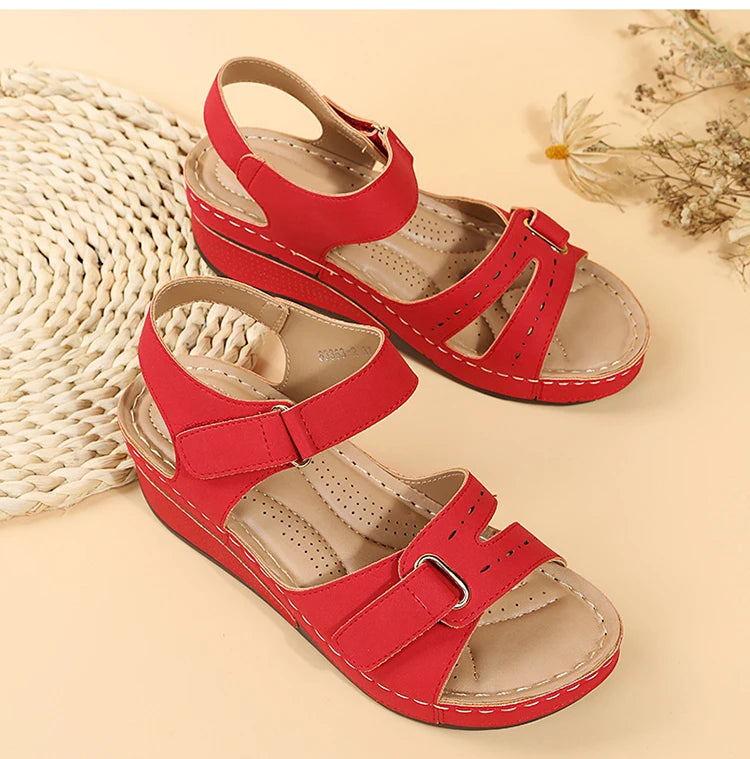 New Open Toe Fashion Women's Sandals Summer 2023 Soft Sexy Womens Sandals Wedge Buckle Women's Orthopedic Sandal Footwear Female