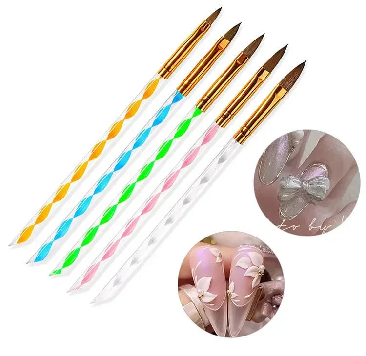 5/20Pcs Nail Art Brush Design Tip Painting Drawing Carving Dotting Pen Professional Nail Brushes Set Nail Art Manicure Tools