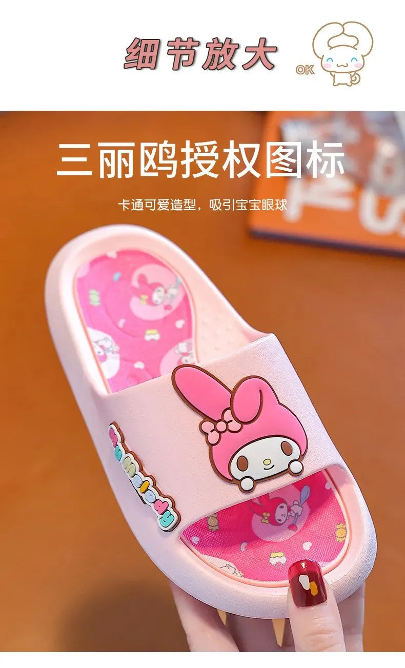 Sanrio Authorization Kuromi Children's Slides Summer Girls Indoor Non-slip Melody Baby Home Boys' Slippers Cute Outdoor Sandals