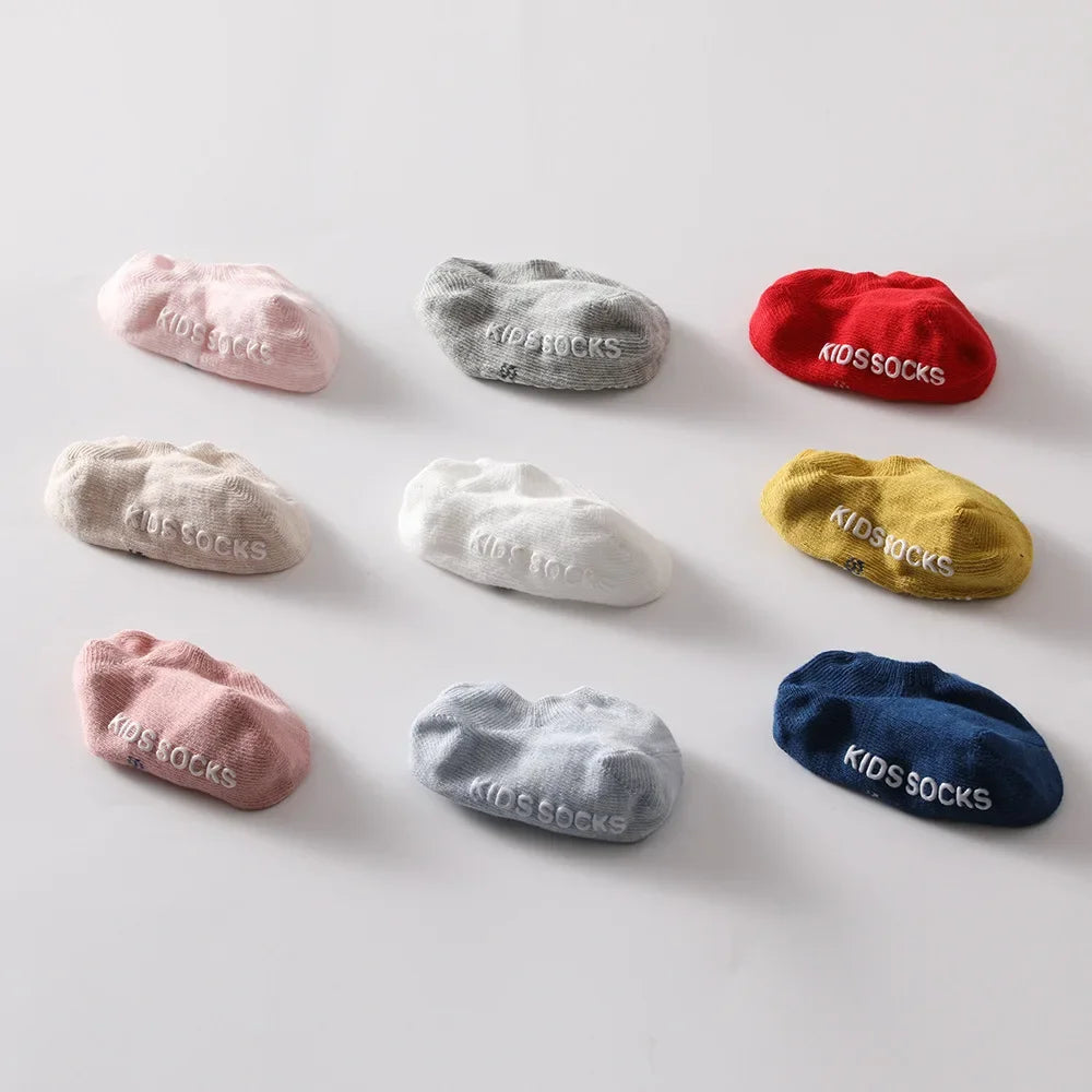 Baby White Rubber Anti-slip Ankle Short Floor Socks Spring Summer Thin Cotton Clothes for Boys Girls Infant Toddler Accessories