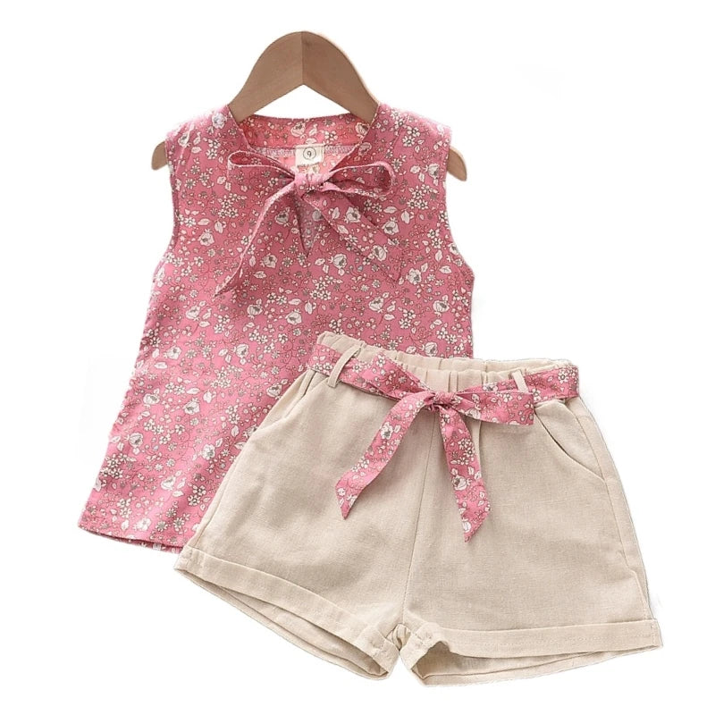 New Summer Baby Girls Clothes Children Sleeveless Vest Shorts 2Pcs/Sets Toddler Clothing Infant Fashion Costume Kids Tracksuits