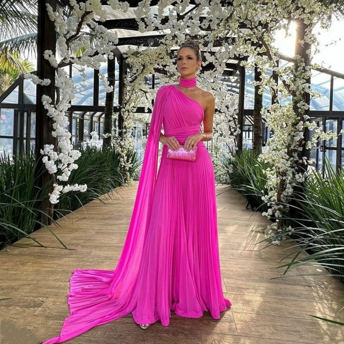 Lucy Rose Red Luxury Woman Party Dress Chiffon Wedding Ceremony Elegant Women 2024 Bride Dresses Shawl Formal Piece Customized