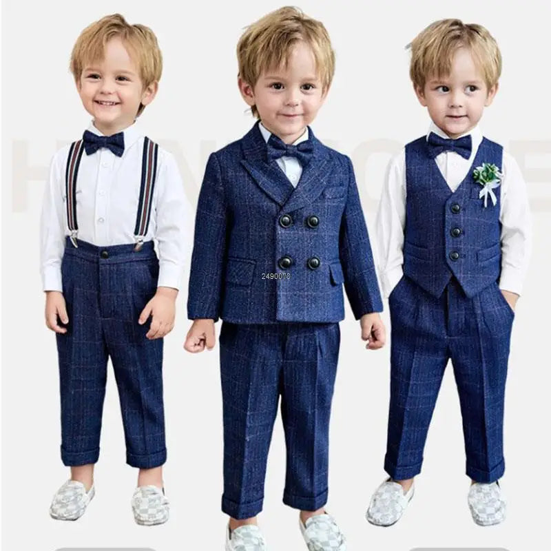 Newborn Baby Boys 1 Year Birthday Suit Kids Photograph Suit Children Formal Wedding Dress Teenager Performance Party Costume