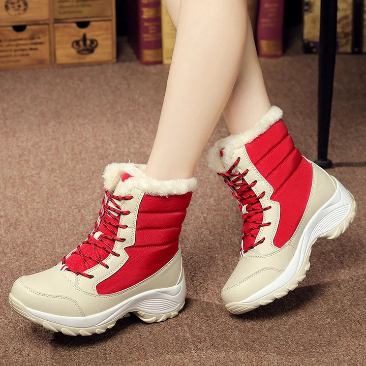 Snow boots women's boots winter warm plush plus size outdoor casual boots anti-slip high-top cotton boots women's cotton shoes