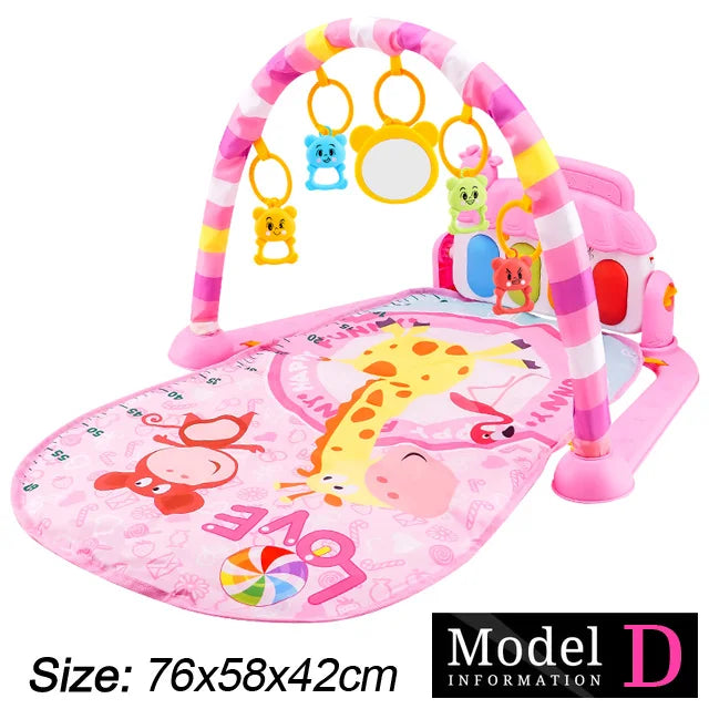 Baby Fitness Stand Music Play Gym Activity Toys Newborn Piano Crawling Blanket Pedal Game Pad Early Education 0-36 Months Gifts