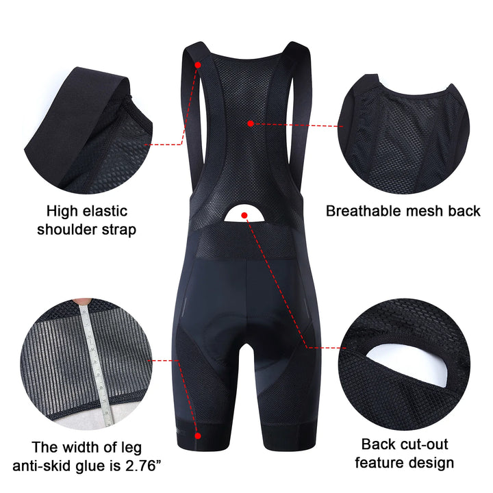 YKYWBIKE Cycling Bib Shorts Men Outdoor Wear Bike Ride 6 Hours Padded Riding Bib Tights Bicycle Men's Cycling Clothing Mtb Short